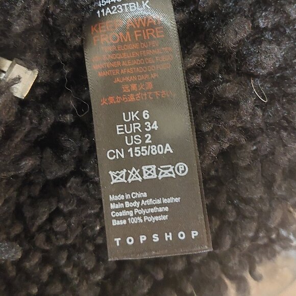 Topshop Black Faux Patent Leather Aviator Jacket - Picture 9 of 13